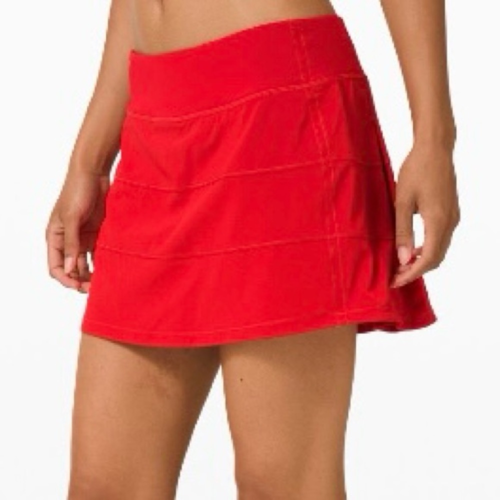 Lululemon Dark Red Pace Rival Mid-Rise Skirt Long, Size 10. Like new condition.